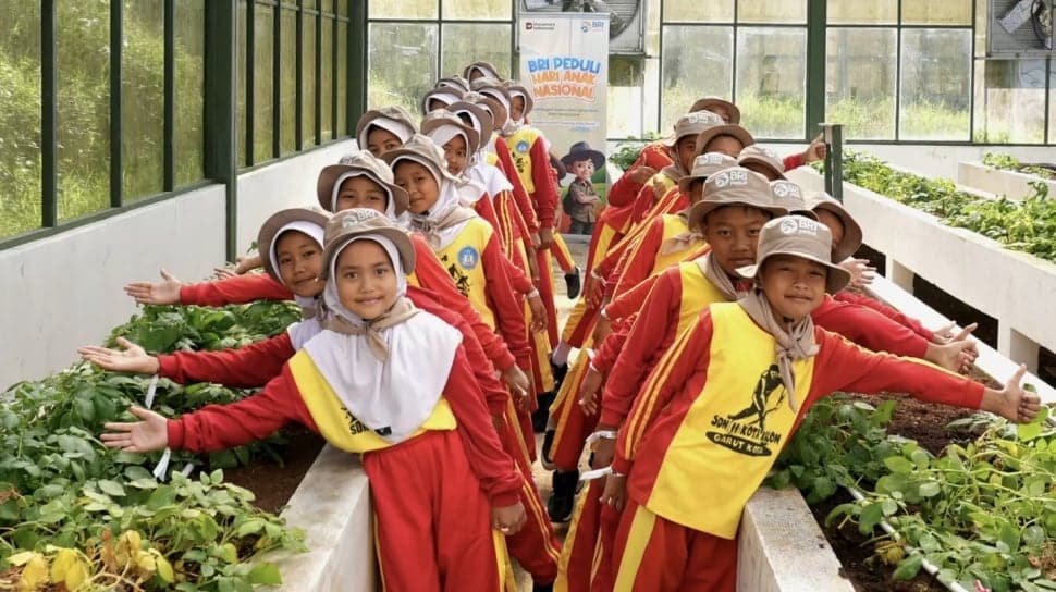 BRI Peduli Ajak Anak SD Garut Belajar Pertanian lewat Agroedukasi