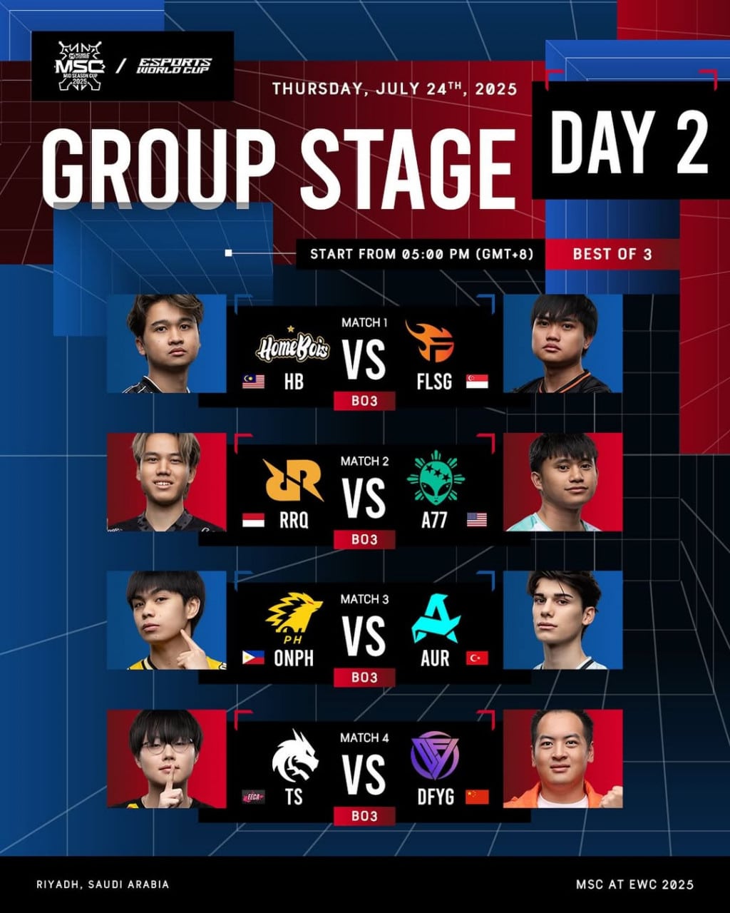Jadwal MSC x EWC 2025 Hari Ini 24 Juli: Jam Pertandingan RRQ Hoshi Terbaru!