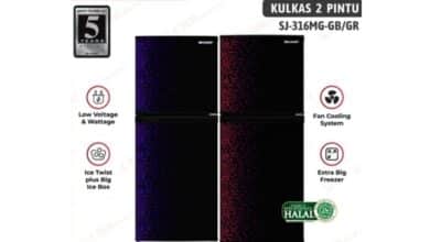 Kulkas Sharp 2 Pintu: 5 Rekomendasi Seri Paling Hemat Listrik dan Watt