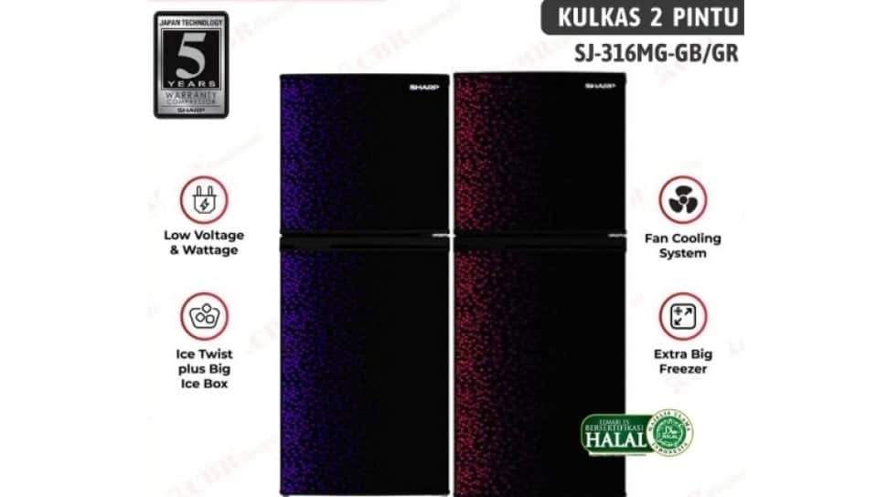 Kulkas Sharp 2 Pintu: 5 Rekomendasi Seri Paling Hemat Listrik dan Watt