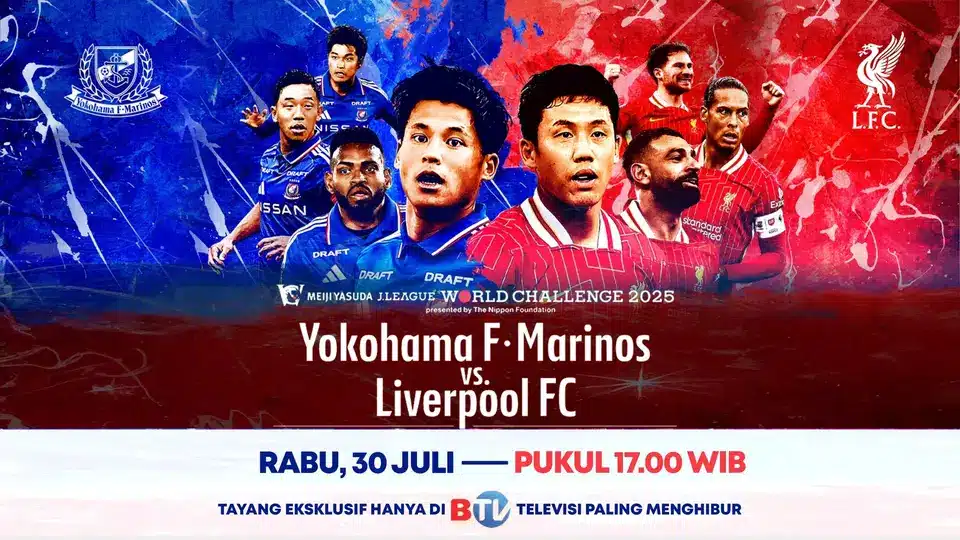 Laga Yokohama F. Marinos vs Liverpool Tayang di BTV, Jangan Lewatkan!