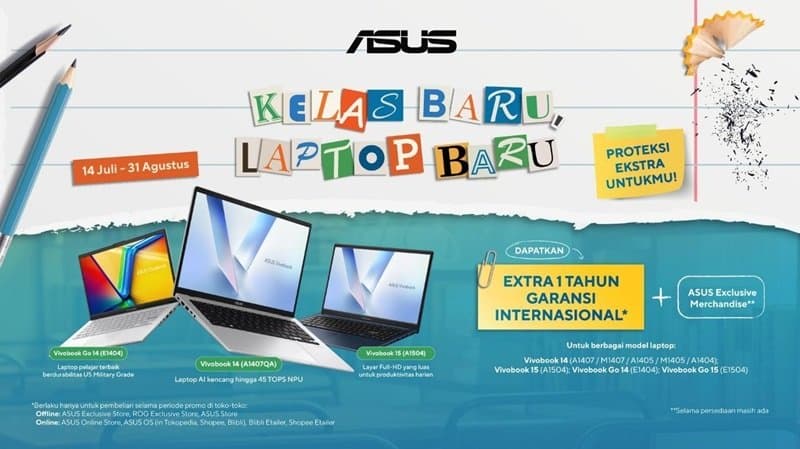 Promo Laptop ASUS: Beli Vivobook Dapat Tambahan 1 Tahun Garansi Internasional