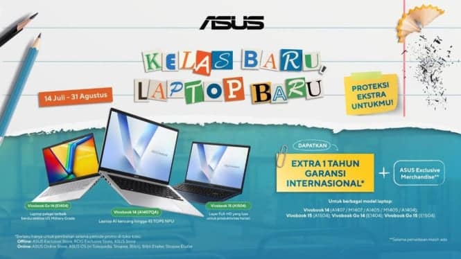 Promo Laptop ASUS: Dapatkan Tambahan 1 Tahun Garansi Internasional Vivobook!