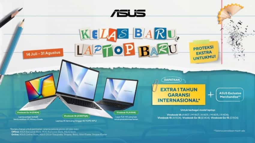 Promo Laptop ASUS: Dapatkan Tambahan 1 Tahun Garansi Internasional untuk Vivobook!