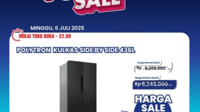 Temukan Diskon Gede Kulkas Side by Side Polytron di Transmart Full Day Sale!