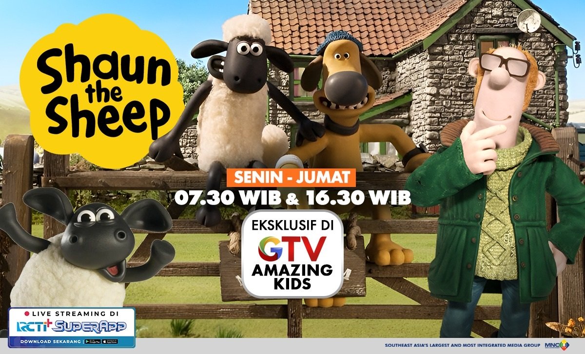 Tingkah Kocak Shaun si Domba Pintar di Peternakan Mossy Bottom, Hanya di GTV!