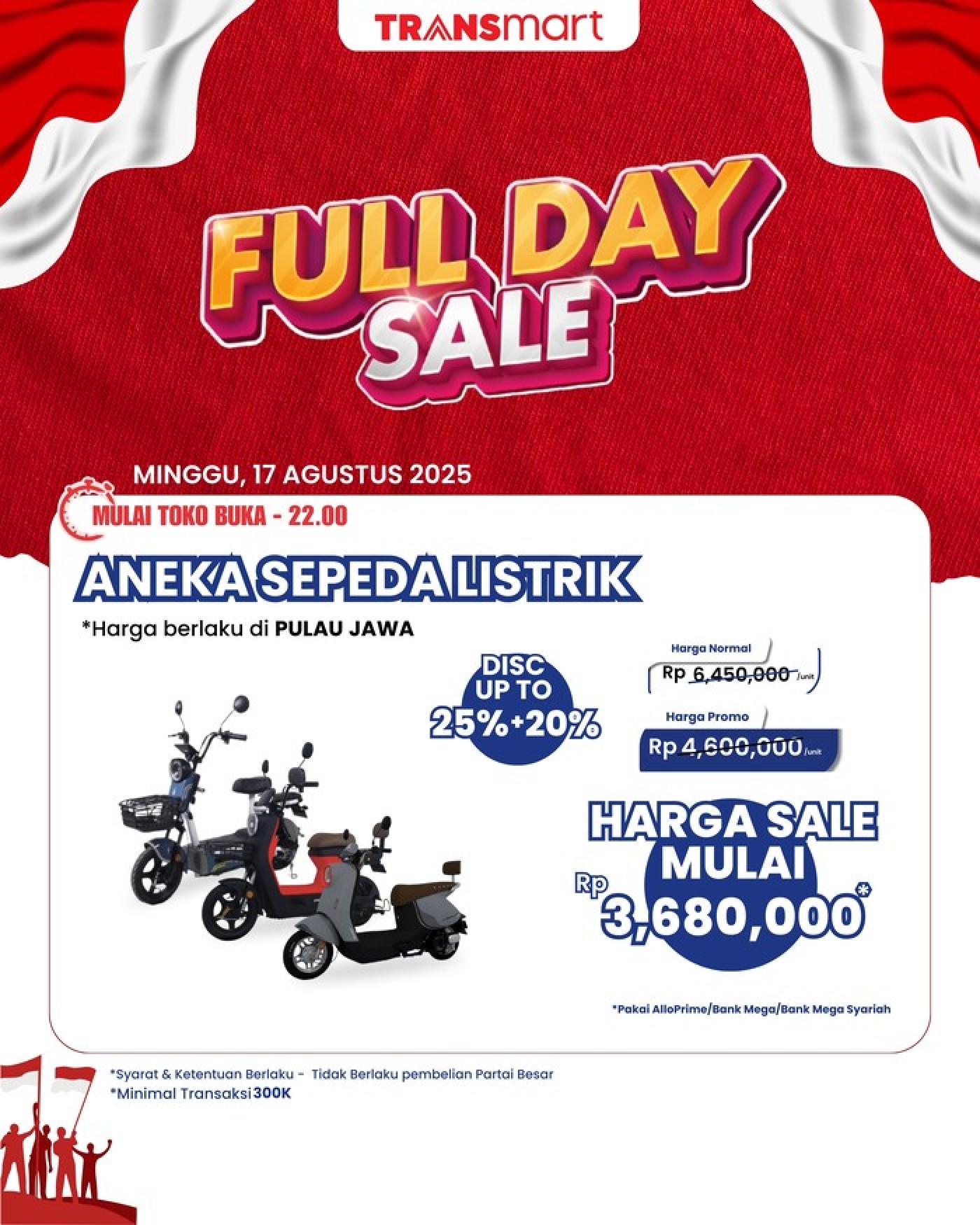 Transmart Full Day Sale: Sepeda Listrik Diskon Hingga 45%!
