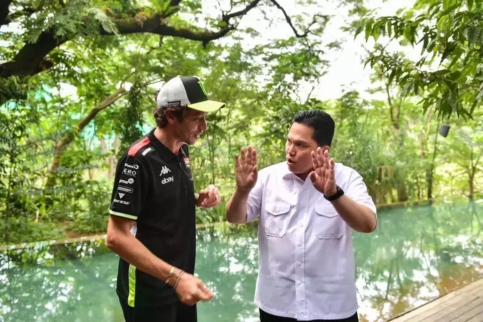 Menpora Erick Thohir Sambut Valentino Rossi Jelang MotoGP Mandalika
