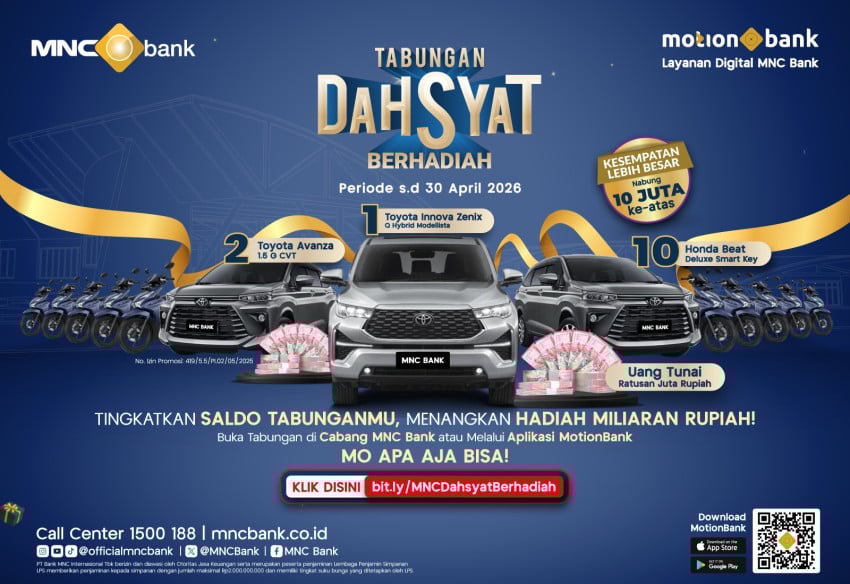 Nabung di MNC Bank Bisa Dapat Hadiah Mobil dan Motor, Begini Caranya!