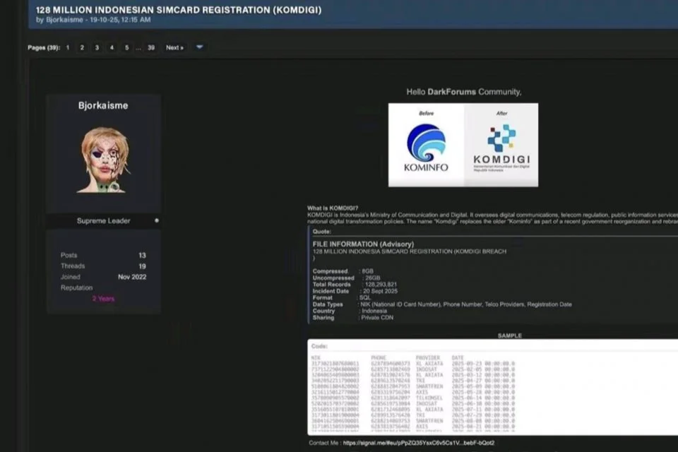 Akun Bjorka Klaim Punya 128 Juta Data Nomor HP, Ahli IT: Kasus Lama