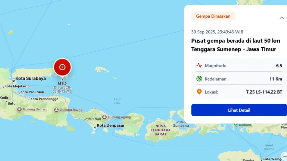 BMKG Ungkap Penyebab Gempa Sumenep M 6.5: Sesar Aktif Bawah Laut Terlibat