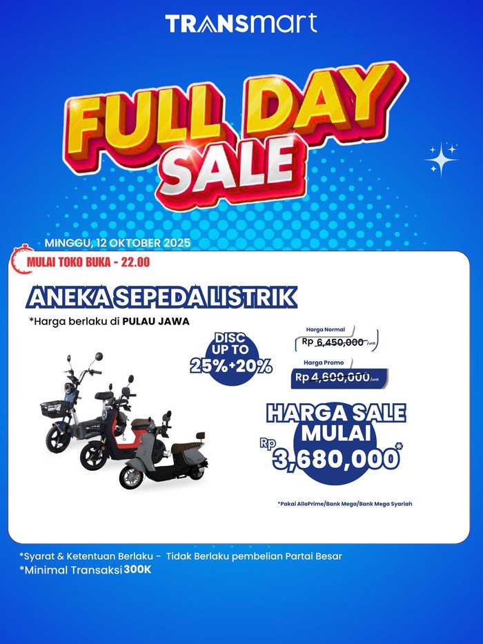 Beli Sepeda Listrik Hemat di Transmart: Full Day Sale Menanti Anda!