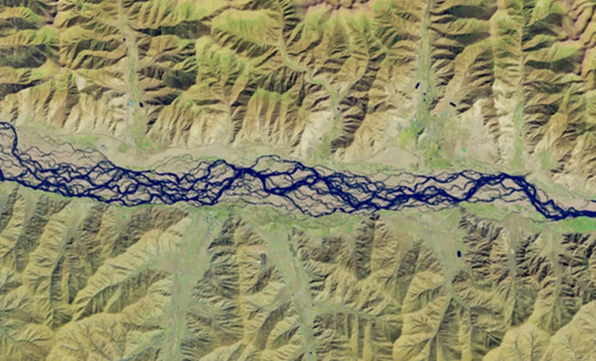 Foto Satelit Ungkap Sungai Anyaman Terbesar di Dunia di Tibet Terancam Iklim