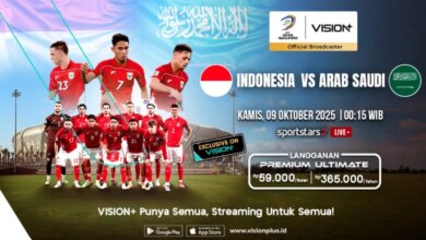 Ini Jadwal dan Link Nonton Indonesia vs Arab Saudi di VISION+ Malam Ini