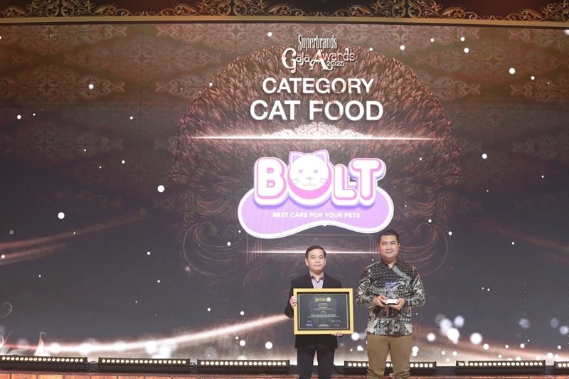Merek Lokal Berkelas Global, Bolt Pet Food Dapat Superbrands Indonesia's Choice 2025