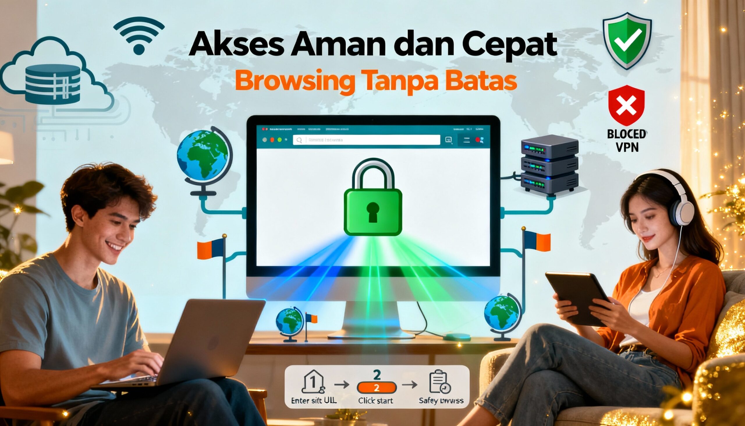 Proxy VPN Gratis dengan 6700 Server Global untuk Streaming dan Kerja Jarak Jauh