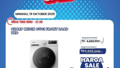 Transmart Full Day Sale: Mesin Cuci Front Load 7KG Hanya Rp 3 Jutaan!