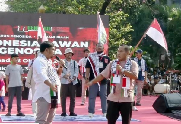 "Tegas! Bedu dan Narji Serukan Boikot Produk Dukung Israel di Aksi Bela Palestina"