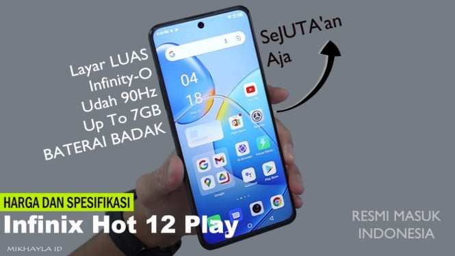 Infinix Hot 12 Play Raja HP Gaming Rp1 Jutaan 2025, Performa Kencang & Baterai Tahan Lama