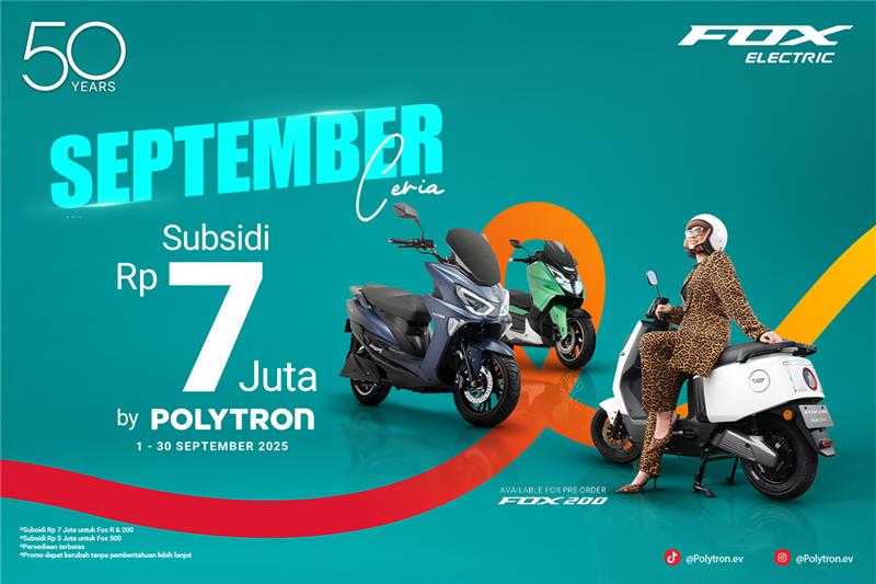 Motor Listrik Polytron Resmi Dapat Subsidi Pemerintah Hingga Rp7 Juta, Ini Syaratnya