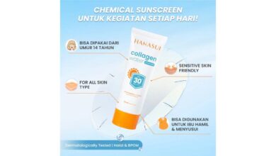 Review Hanasui Collagen Water Sunscreen SPF 30: Tabir Surya Lokal Harga Terjangkau 20 Ribuan