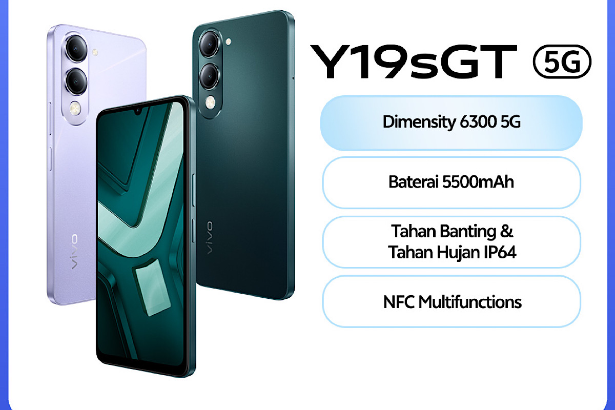 Vivo Y19sGT, HP 5G Termurah dengan NFC dan Proteksi IP64, Sudah Rilis di Indonesia